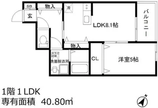 グリーンヒル大和【1階】の間取り