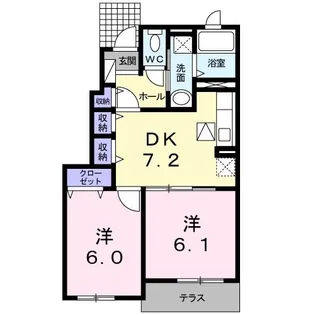 サンテミリオンB【1階】の間取り