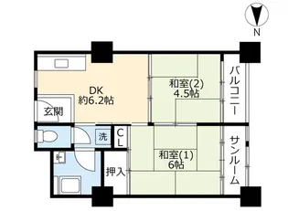 UR千鳥橋【9階】の間取り