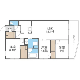 ZABO HILLS MISONO【1階】の間取り