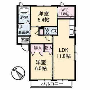 メルシイ府中 A棟【1階】の間取り