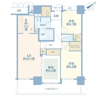アップルタワー東京キャナルコート【5階】の間取り