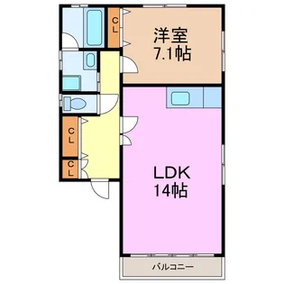 エンゼルハイツ【1階】の間取り