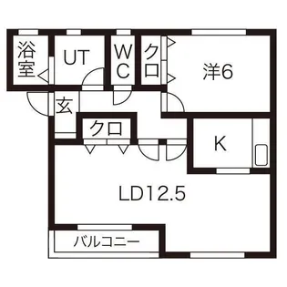 コ-ポJKL K棟【1階】の間取り