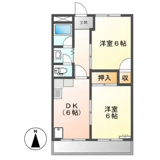 市川コーポ【1階】の間取り