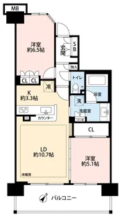 プラネスーペリア松戸秋山ウエスト【7階】の間取り