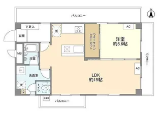 国都マンション四谷【5階】の間取り