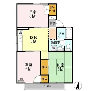 プレジール三城B【1階】の間取り