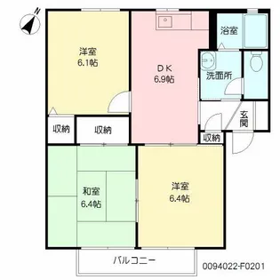チェリーヒルズ F棟【2階】の間取り