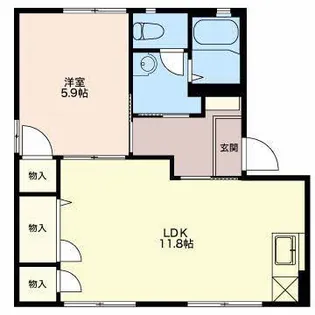 プロシードKEN D【1階】の間取り