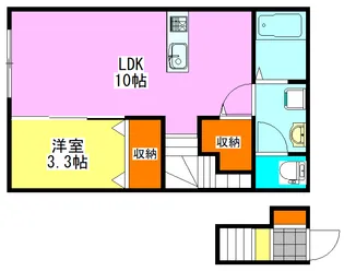 ブリックバフ【2階】の間取り