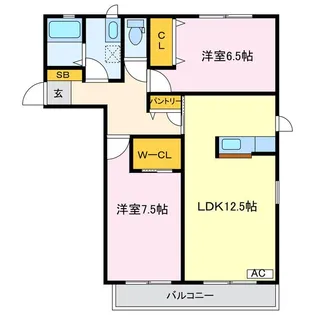 シャーメゾン毛倉A棟【2階】の間取り