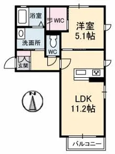 シャーメゾン・ヴァン【1階】の間取り
