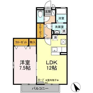 シャルムガーデンE【1階】の間取り