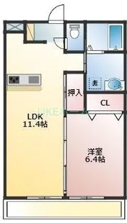 シャトーフローラルNー6【1階】の間取り