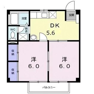 フラット鷺山【1階】の間取り
