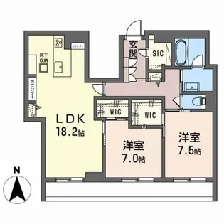 Marcia台原【1階】の間取り
