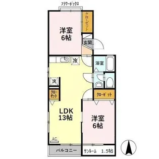 レジデンスT・H I号館【2階】の間取り