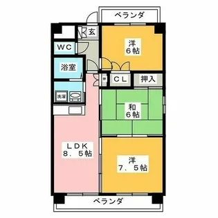 ラ・ミノール【4階】の間取り