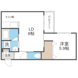 Doona(ドゥーナ)札幌【3階】の間取り