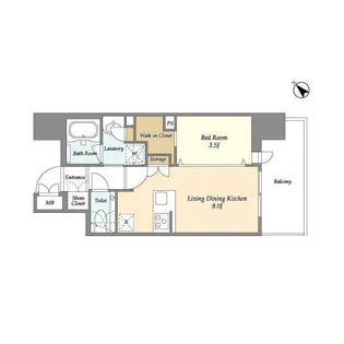 ライトテラス蔵前【9階】の間取り