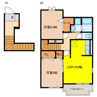 フィオーレさくらA【2階】の間取り
