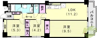 芦屋ニューコーポ【2階】の間取り