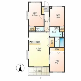レアールマンションセレッソB棟【3階】の間取り