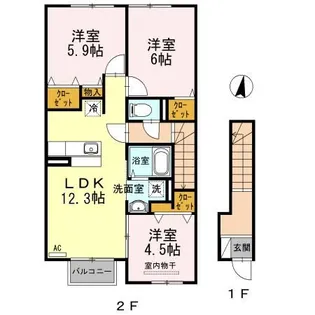マーブルK【2階】の間取り