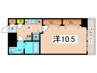 レジデンスナンワ【9階】の間取り