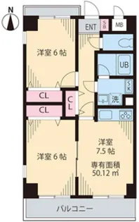 カーサデシノセ【8階】の間取り