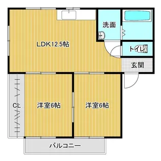 ヴィラプリンスゴールドB【1階】の間取り