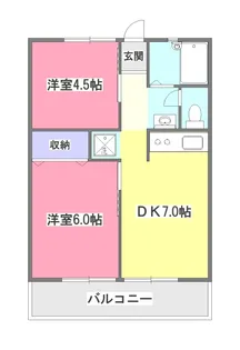 竹丘コーポ【1階】の間取り
