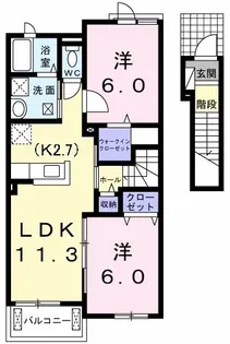 カーサ・エスポワール【2階】の間取り