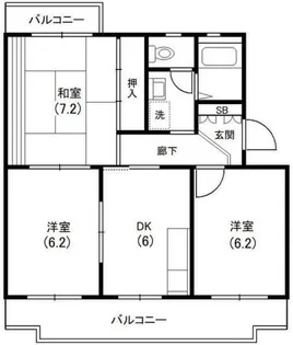 クレール川坂【1階】の間取り