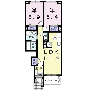 ソレイユ【1階】の間取り