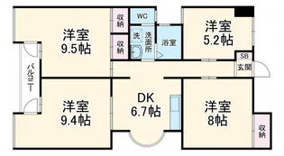 レインボープラザ【4階】の間取り