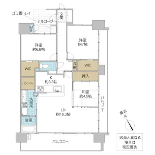サーパス日立平和通り【15階】の間取り