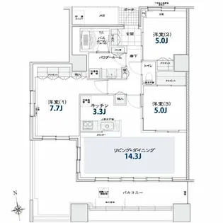 シティタワー郡山【19階】の間取り