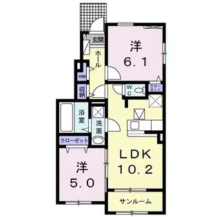 クァイエット リヴ HN A【1階】の間取り