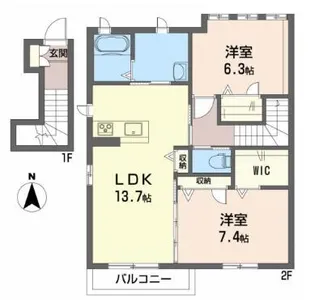 アルカ・フトーラII A棟【2階】の間取り