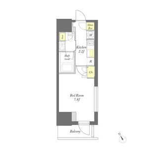 プライムメゾン門前仲町【8階】の間取り