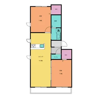 長良川サンハイツ A棟【1階】の間取り