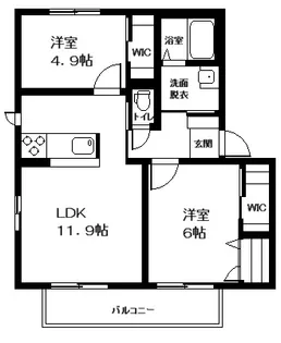 シャーメゾンパルボーヌ A【1階】の間取り