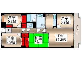 ライオンズマンション京成大久保第2【6階】の間取り