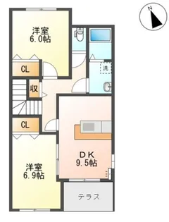 ピアクール【2階】の間取り