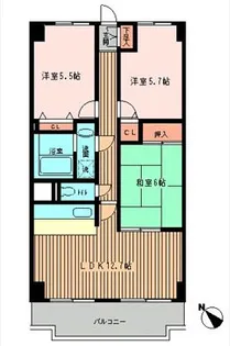 神奈川県藤沢市南藤沢【マンション】の間取り
