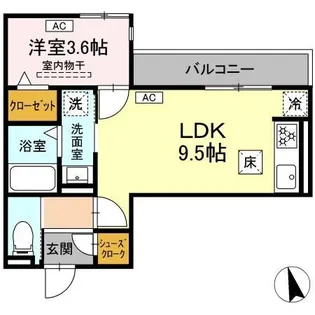 アルヴァクレール【1階】の間取り