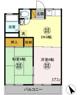 十王堂ハイツB【2階】の間取り