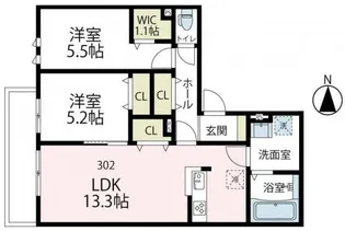ユアメゾン武蔵新城【3階】の間取り